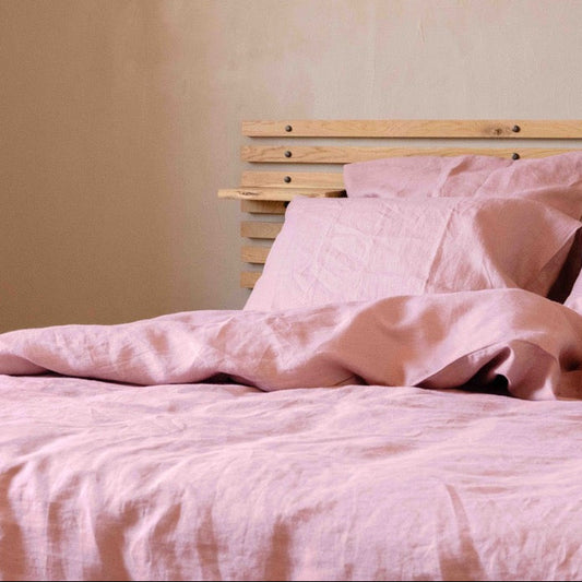 Housse de couette Lin Lavé Vieux Rose LOULENN