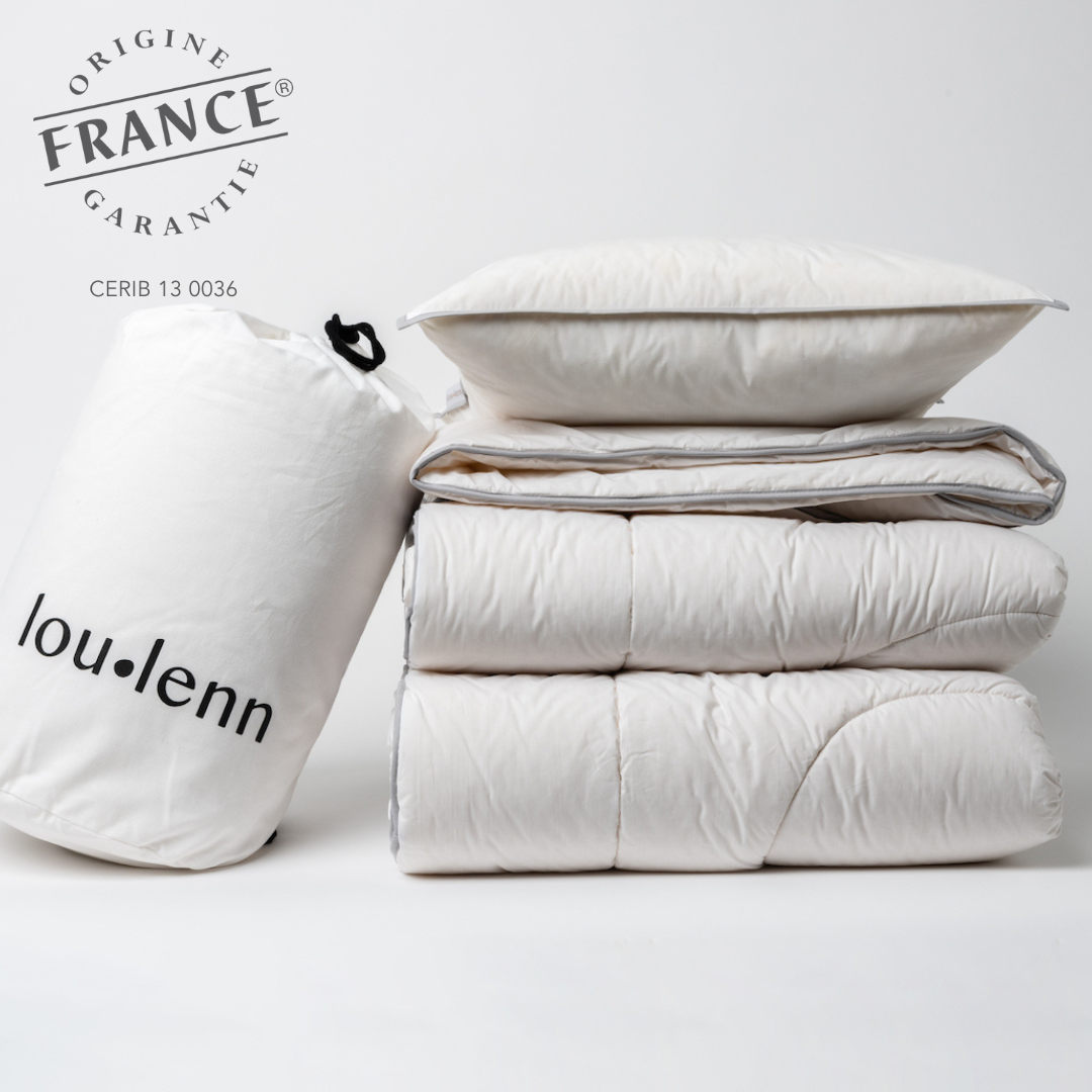 SÉNANE - Couette toute saison en laine française 350g/m2
