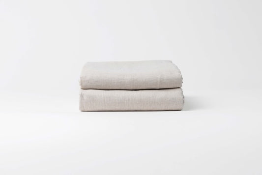 Drap plat en lin lavé français